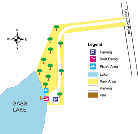 Map of Gass Lake