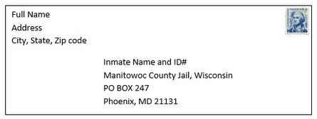 Image of envelope to address to inmate in Jail